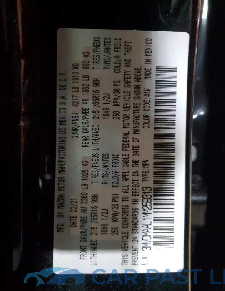 3MVDMAAL1MM259313# 13