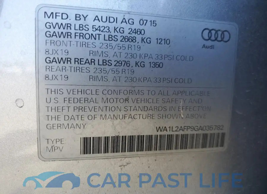 WA1L2AFP9GA035782# 13