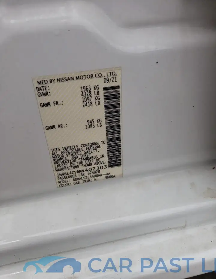 1N4BL4CV6MN407303# 12
