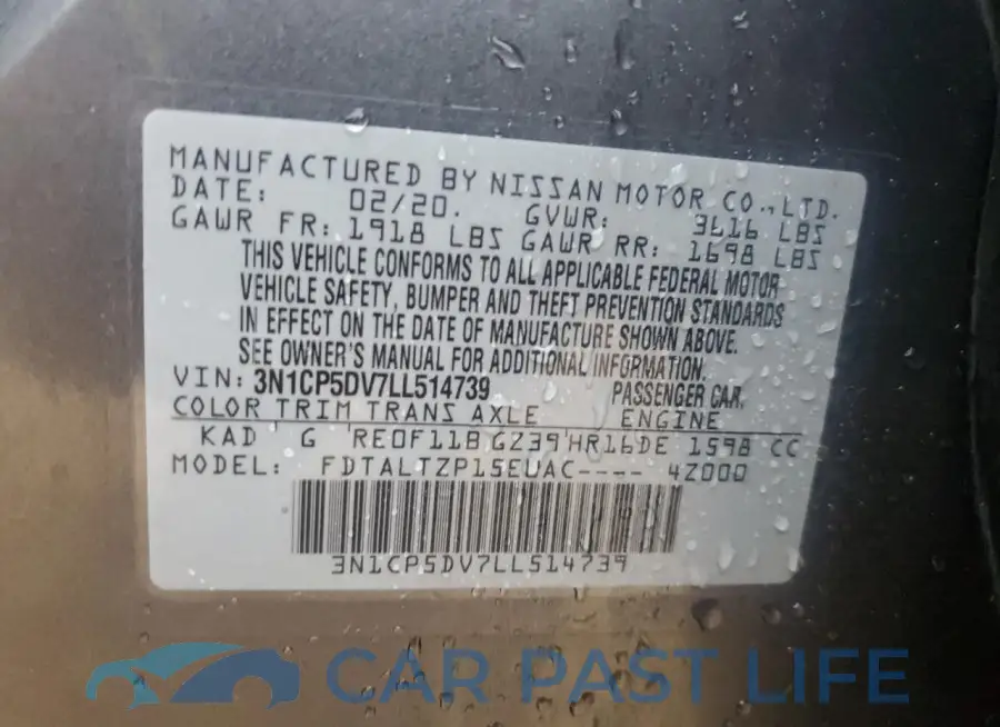 3N1CP5DV7LL514739# 13