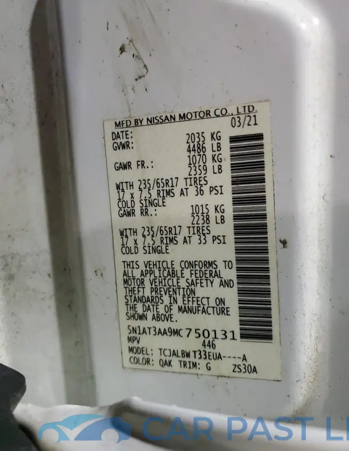 5N1AT3AA9MC750131# 13