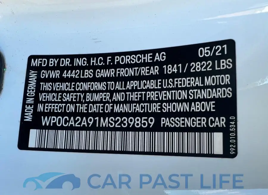WP0CA2A91MS239859# 10