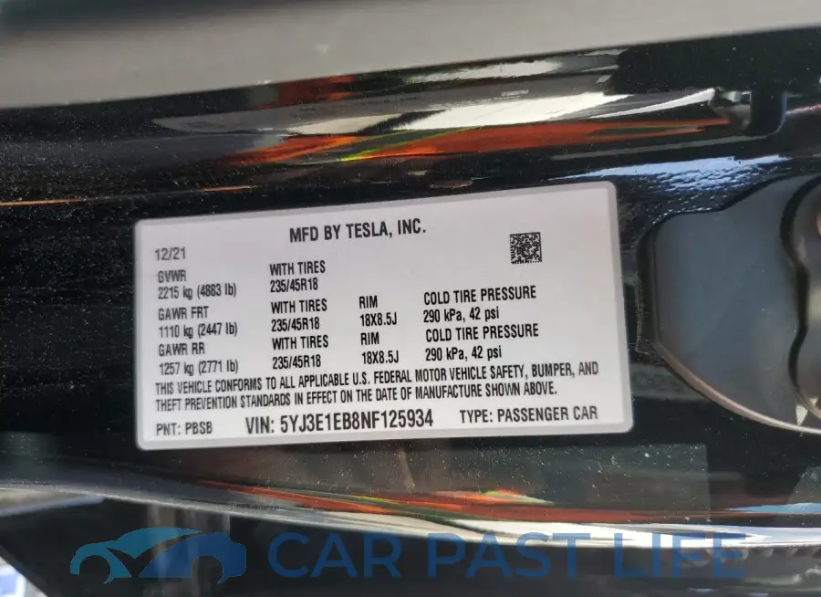 5YJ3E1EB8NF125934# 13