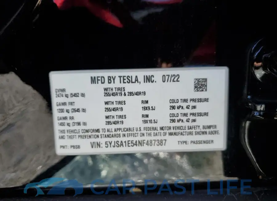 5YJSA1E54NF487387# 12