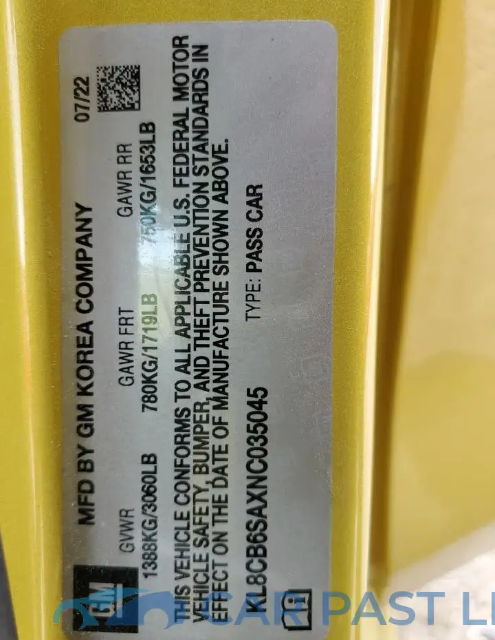 KL8CB6SAXNC035045# 13