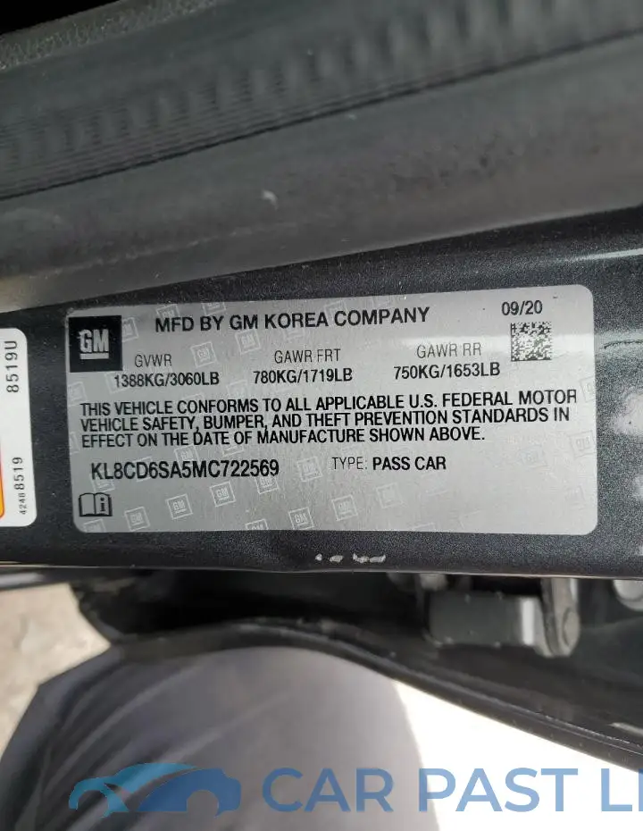 KL8CD6SA5MC722569# 12