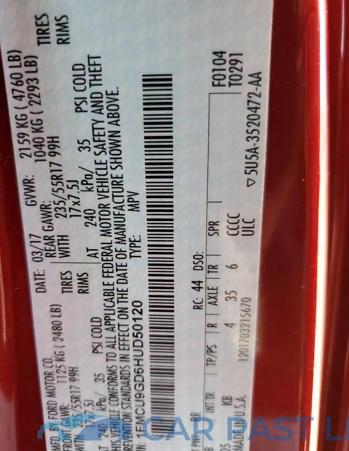1FMCU9GD6HUD50120# 13