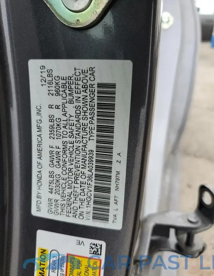 1HGCV1F36LA039939# 13