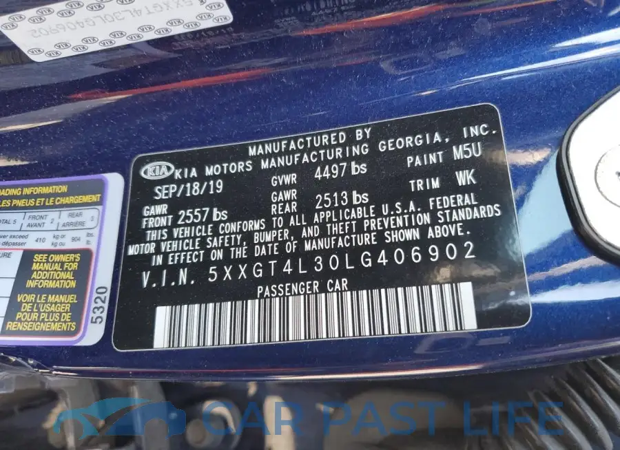 5XXGT4L30LG406902# 12