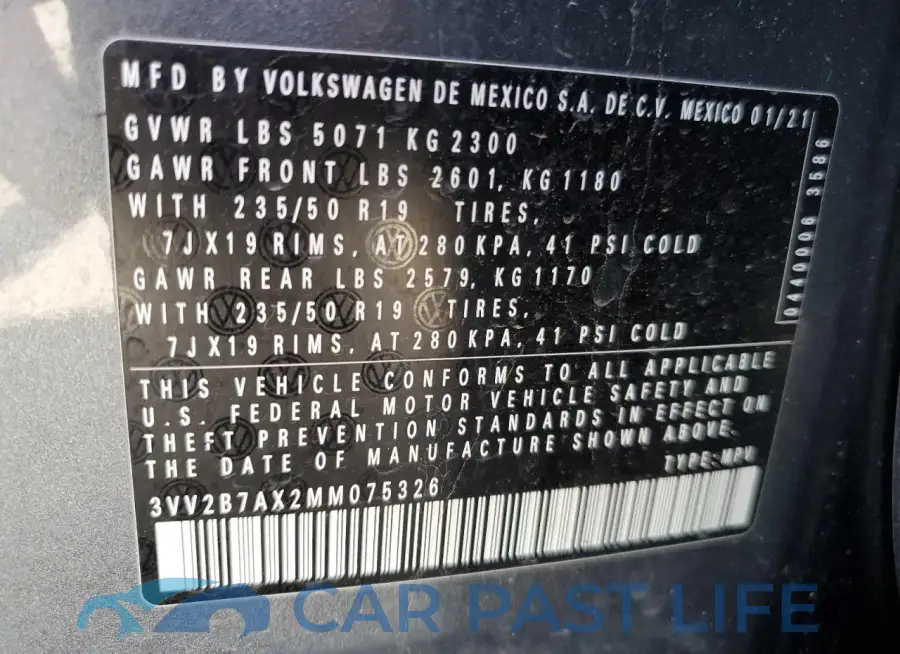 3VV2B7AX2MM075326# 13