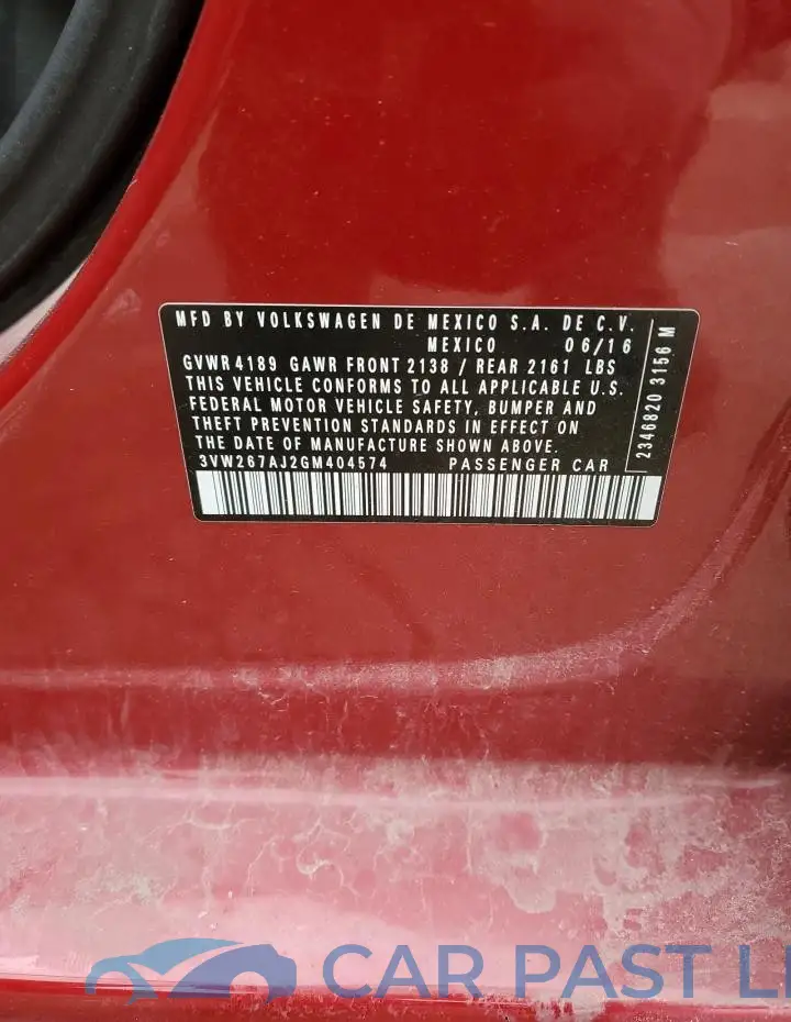 3VW267AJ2GM404574# 12