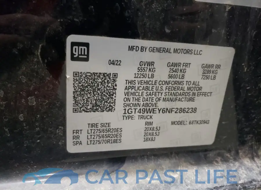 1GT49WEY6NF286238# 12
