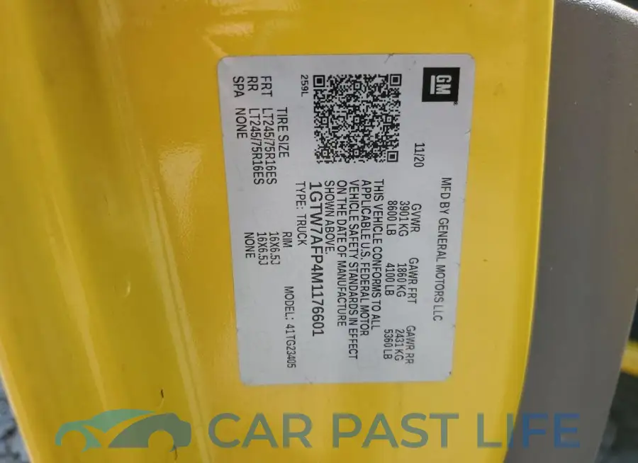 1GTW7AFP4M1176601# 13