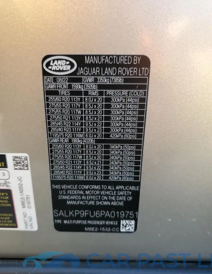 SALKP9FU6PA019751# 13