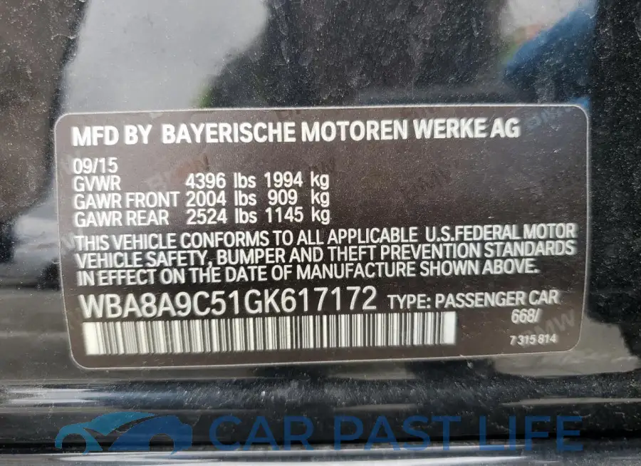 WBA8A9C51GK617172# 12