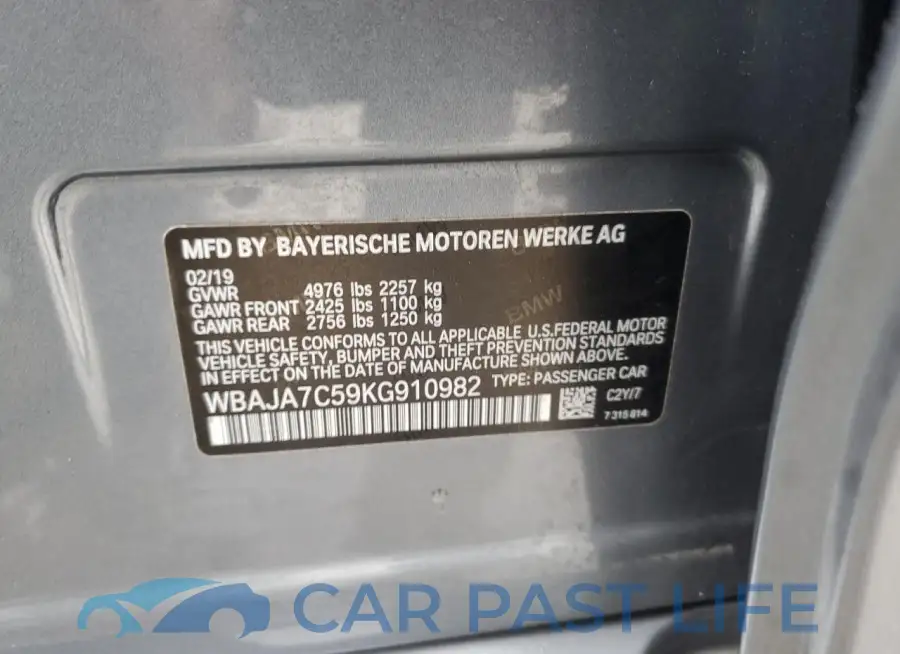 WBAJA7C59KG910982# 12