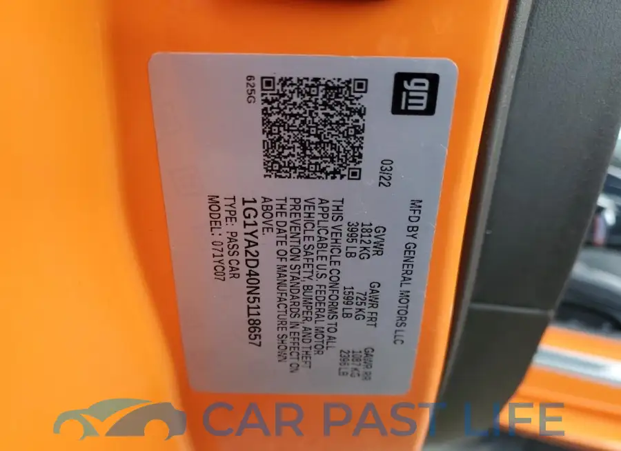 1G1YA2D40N5118657# 12