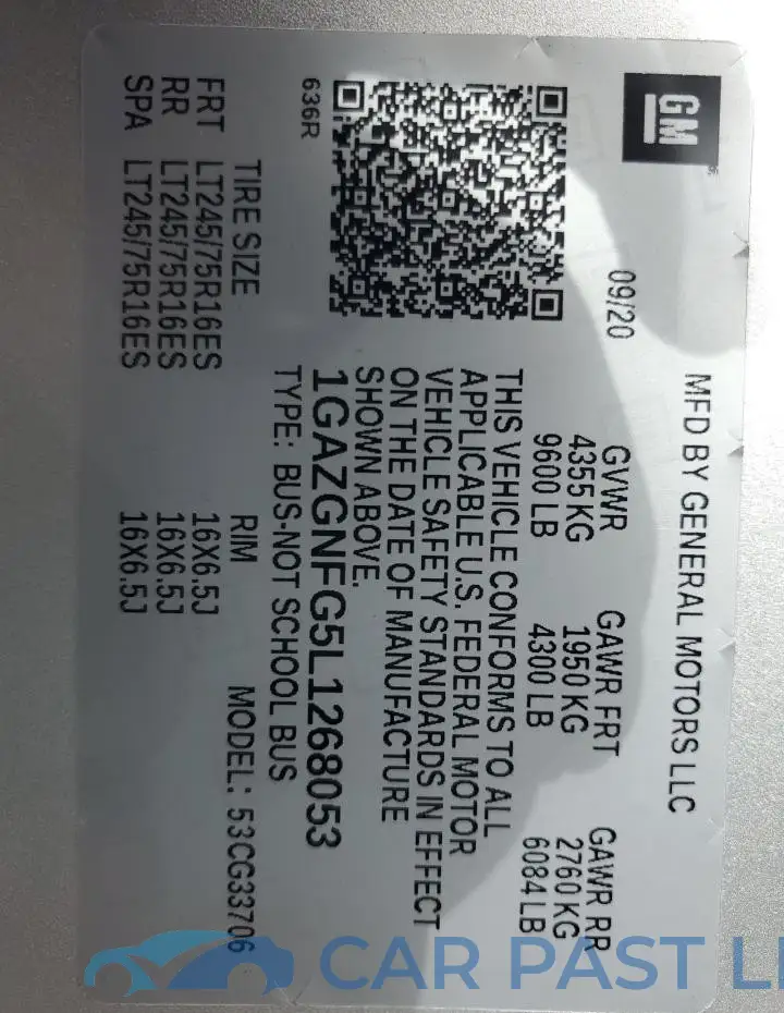 1GAZGNFG5L1268053# 13