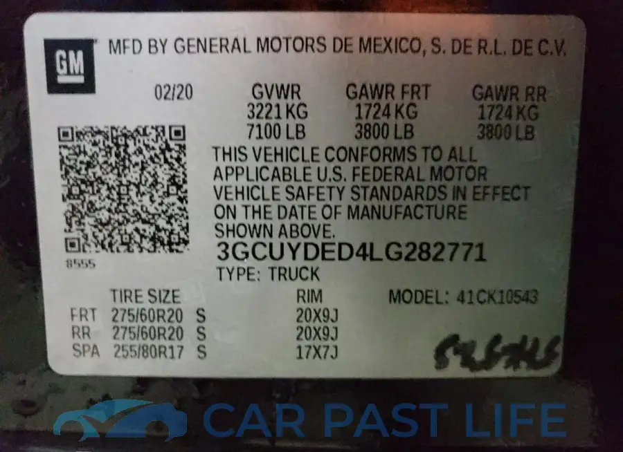 3GCUYDED4LG282771# 12