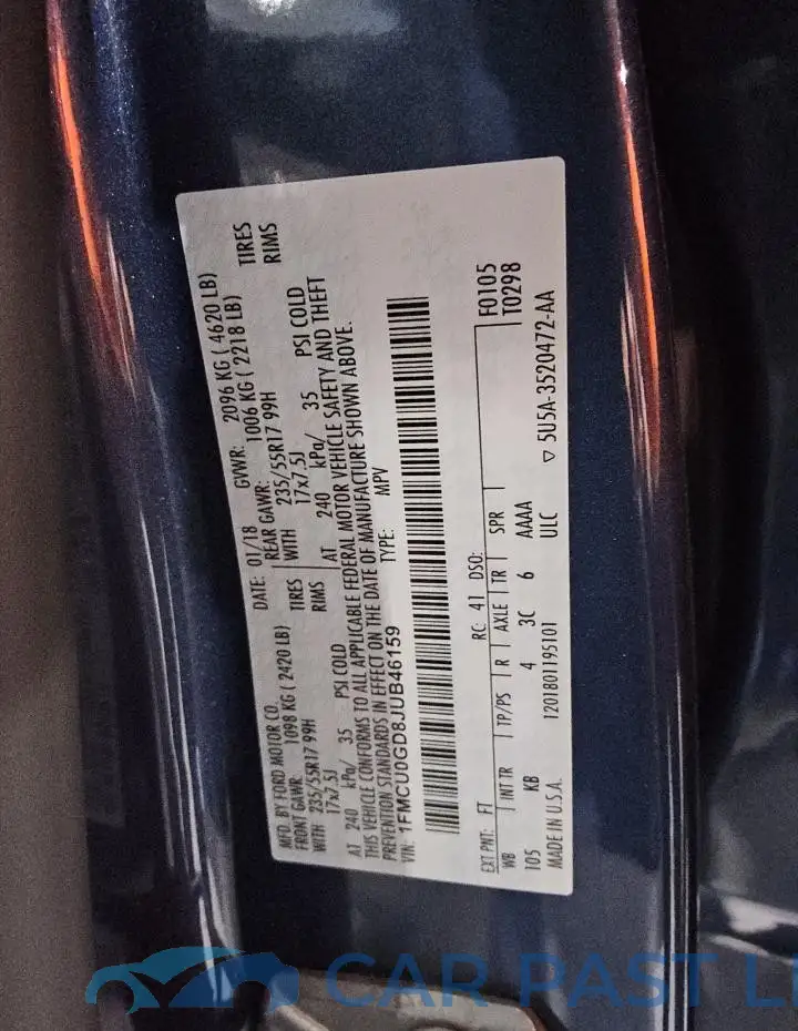 1FMCU0GD8JUB46159# 13