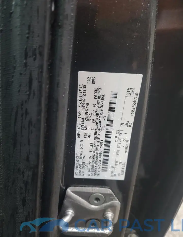 1FMCU0GX6GUB75551# 13