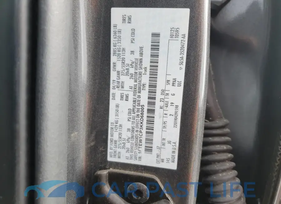 1FTEW1CP3KKD68005# 12