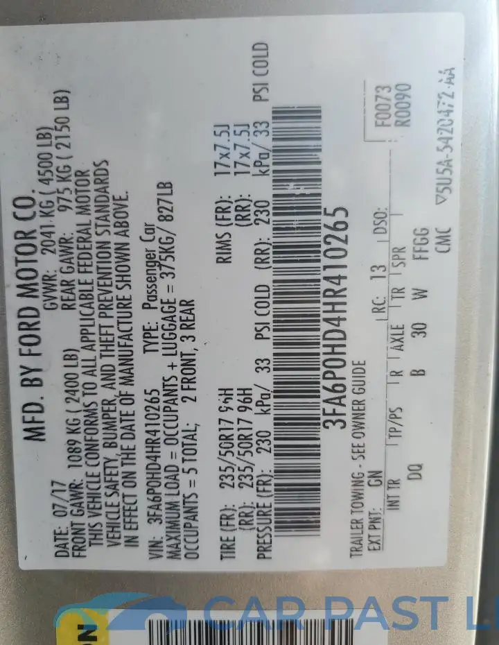3FA6P0HD4HR410265# 12