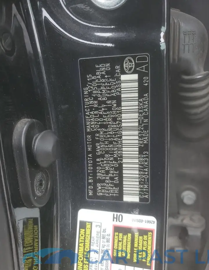 2T1BURHE1GC579016# 12