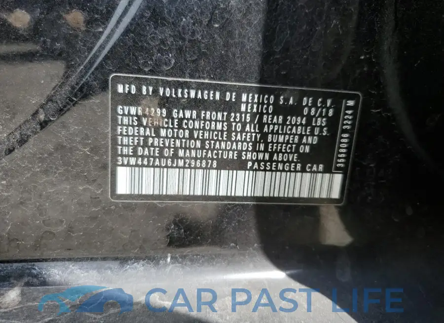 3VW447AU6JM296878# 12