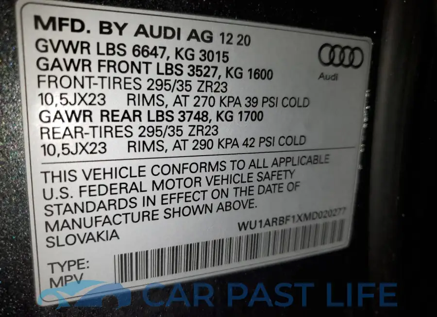 WU1ARBF1XMD020277# 14
