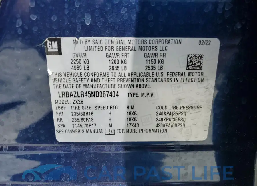 LRBAZLR45ND067404# 13