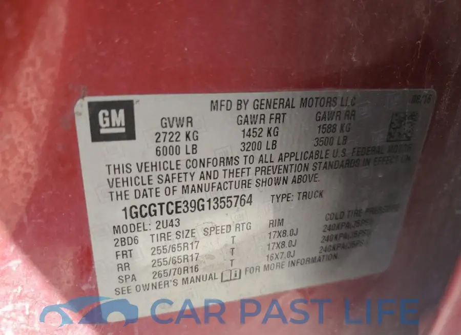 1GCGTCE39G1355764# 13