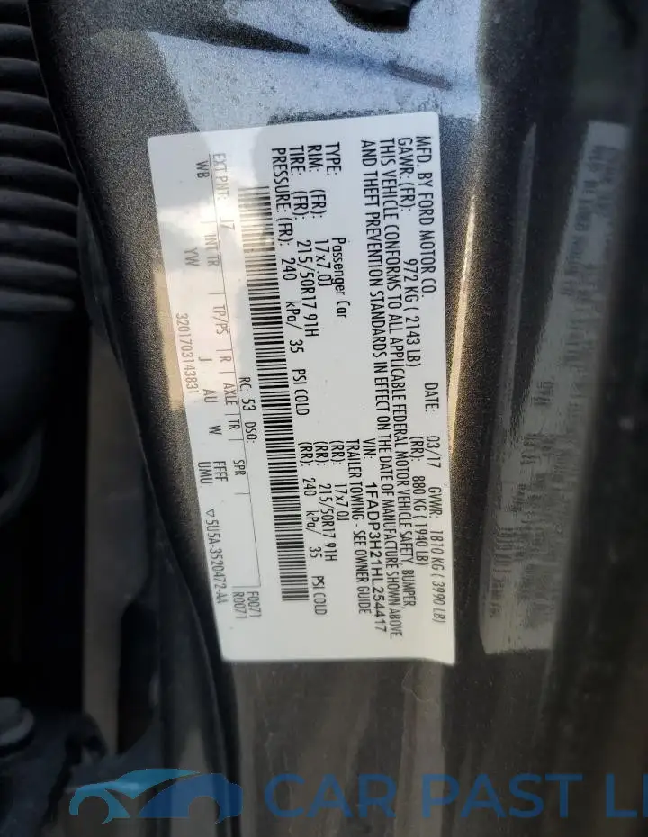 1FADP3H21HL254417# 12