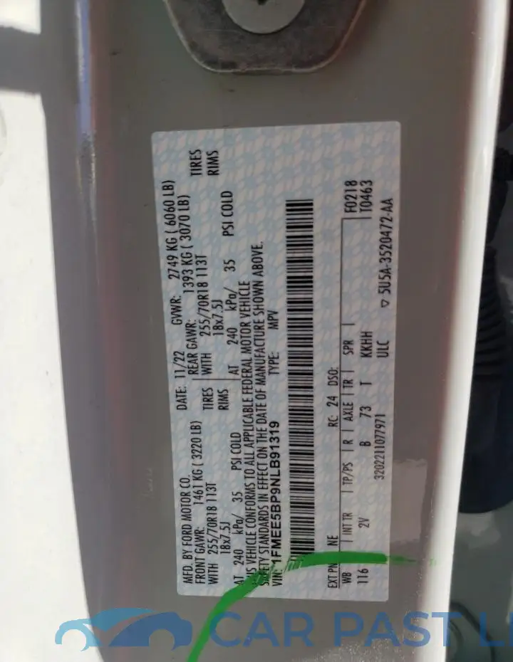 1FMEE5BP9NLB91319# 13