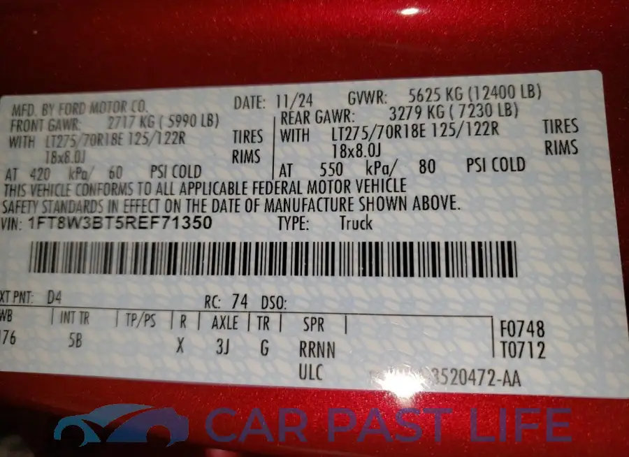1FT8W3BT5REF71350# 13