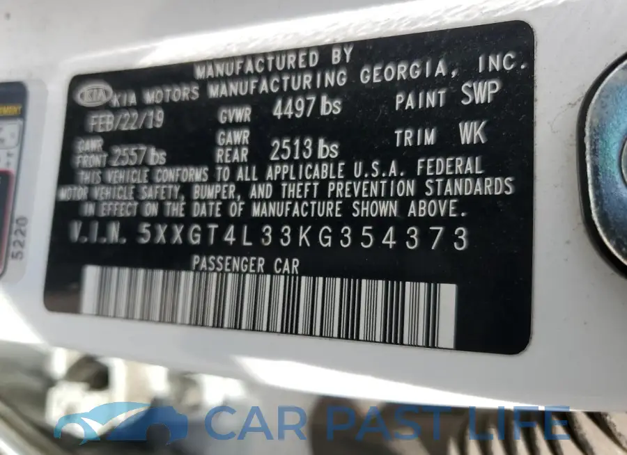 5XXGT4L33KG354373# 12