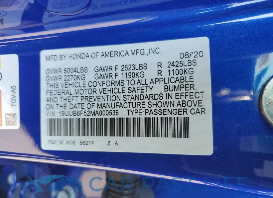 19UUB6F52MA000536# 13