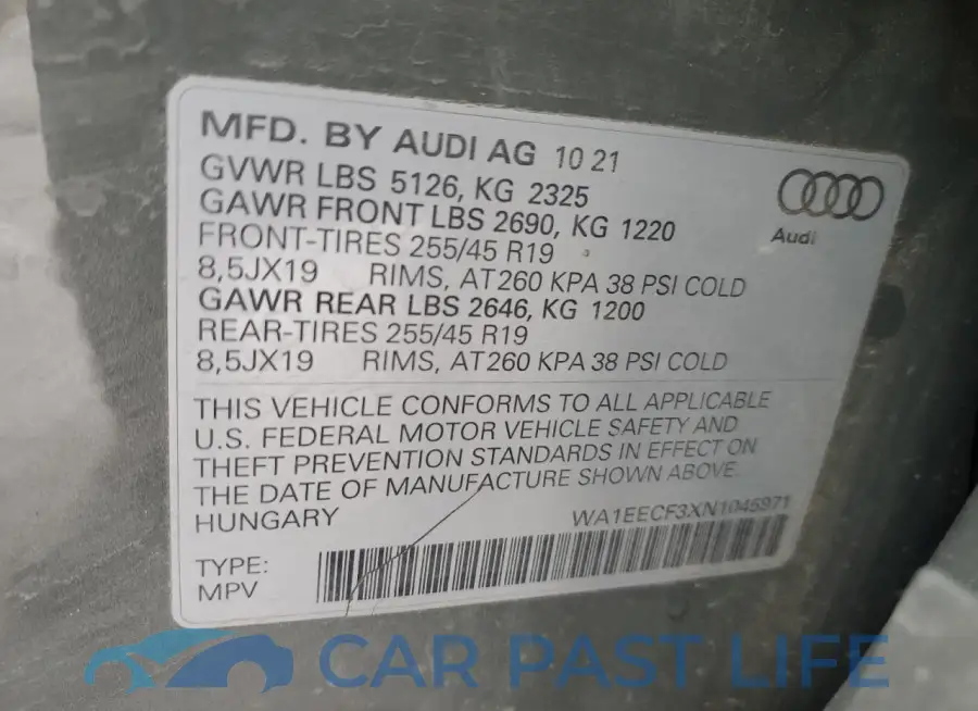 WA1EECF3XN1045971# 13