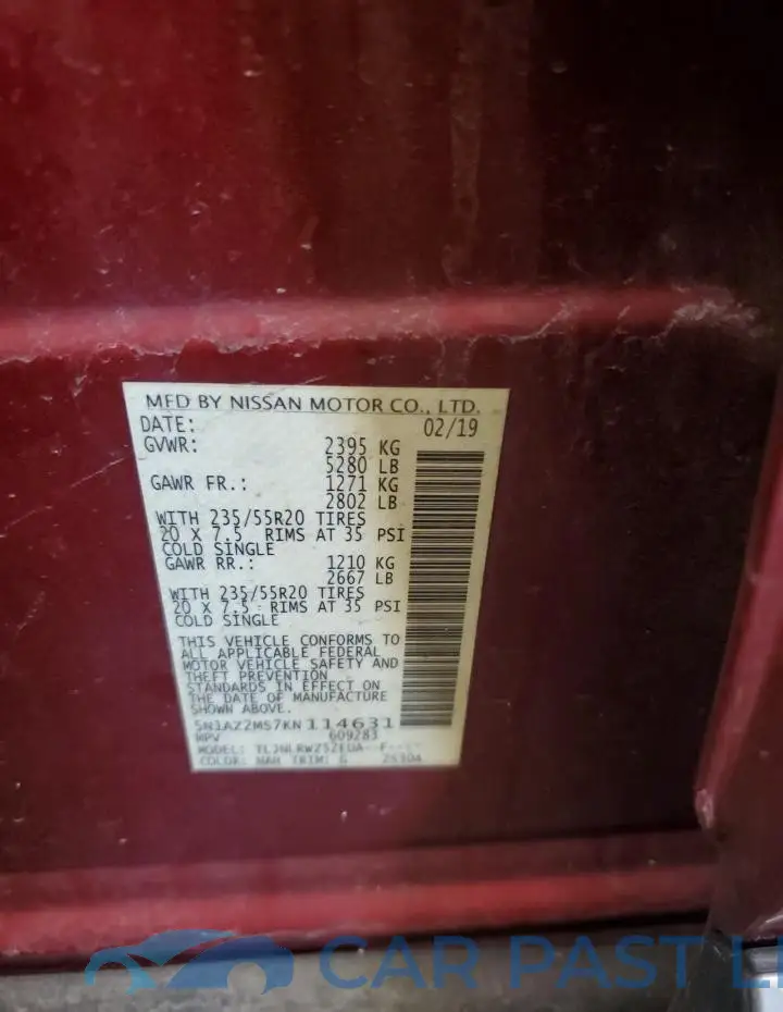5N1AZ2MS7KN114631# 13