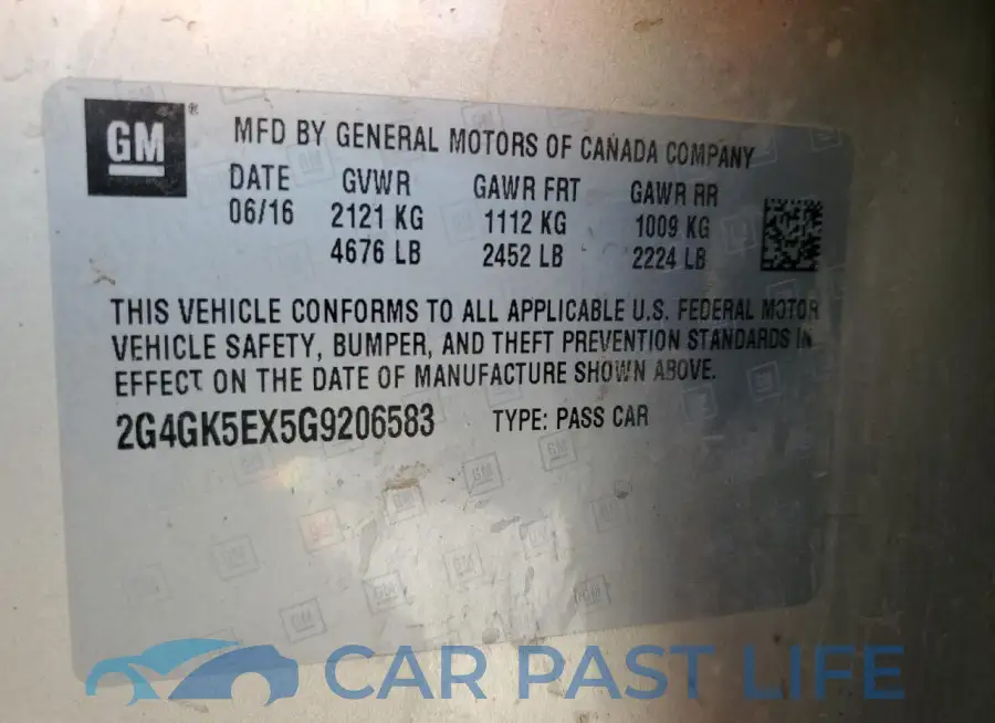 2G4GK5EX5G9206583# 12