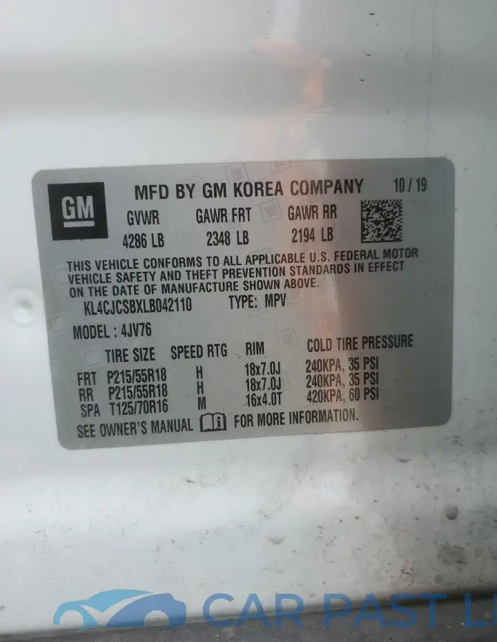 KL4CJCSBXLB042110# 12