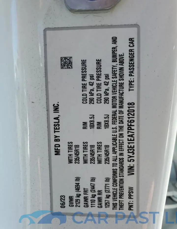 5YJ3E1EA7PF612018# 13