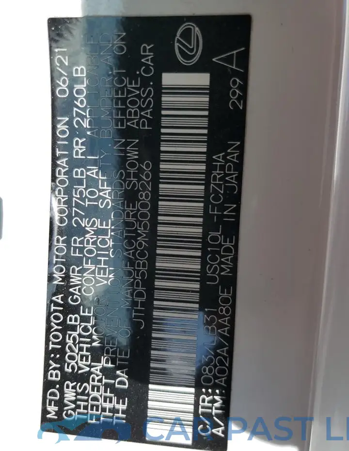 JTHDP5BC9M5008266# 13