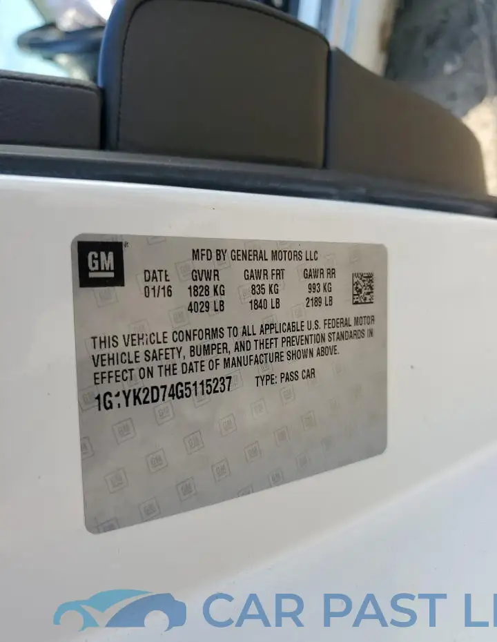 1G1YK2D74G5115237# 13
