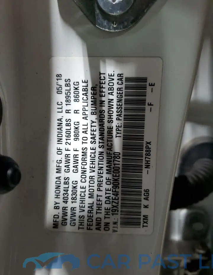 19XZE4F90KE001780# 12