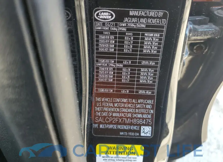 SALCP2FX7MH898475# 14