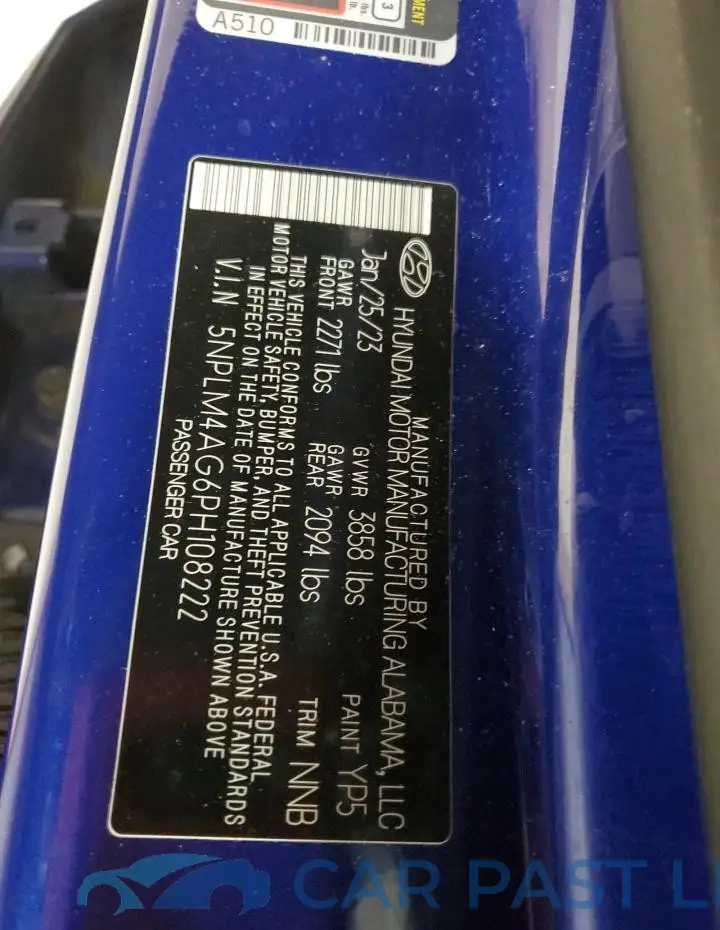 5NPLM4AG6PH108222# 12
