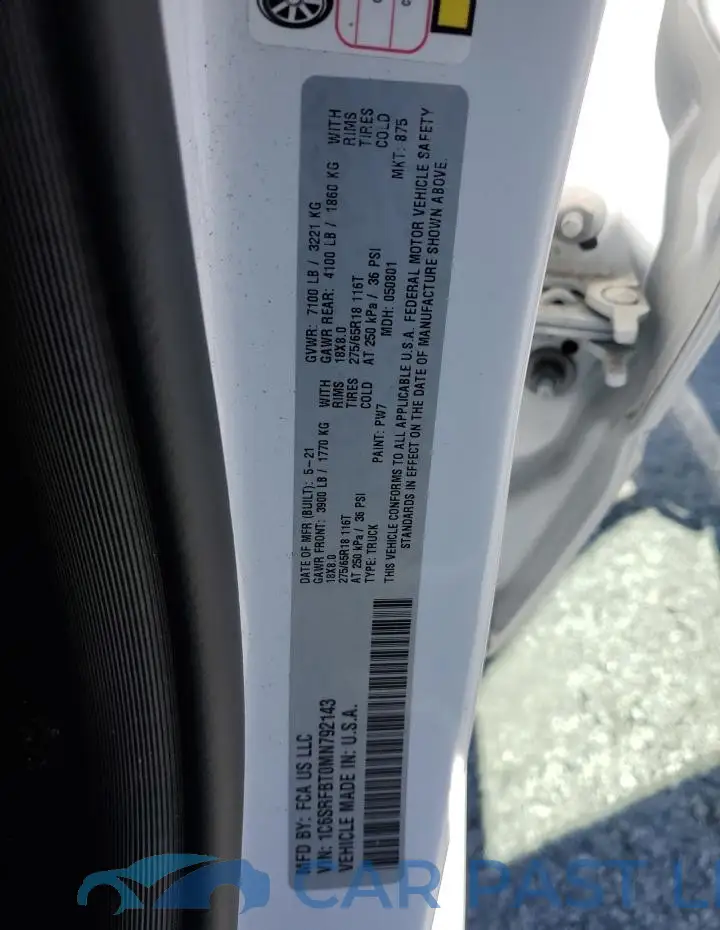 1C6SRFBT0MN792143# 12