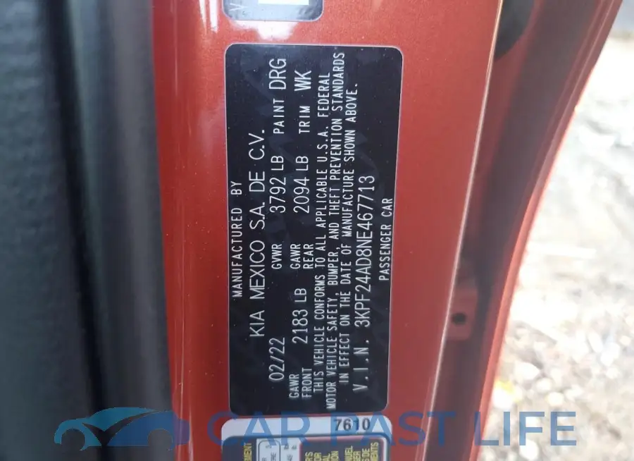 3KPF24AD8NE467713# 12