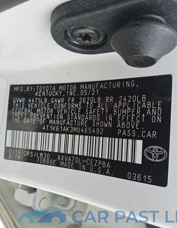 4T1K61AK3MU465492# 12